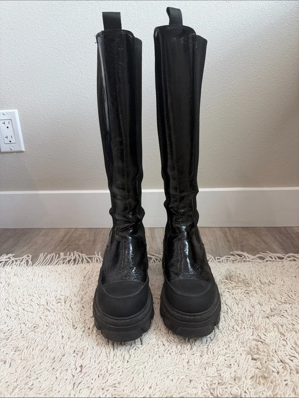 Ganni Black Over-the-Knee Platform Boots